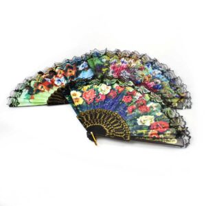 The "Fancy Mini Chinese Hand Fan with Floral Print" is a decorative and functional accessory. Measuring 37 cm, this fan is designed to be compact and portable, making it easy to...