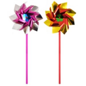 The "Foil Windmills Head with Stick - Pack of 12" is likely a set of decorative or toy windmills that feature a shiny, foil-like material for the windmill head. Each windmill is...