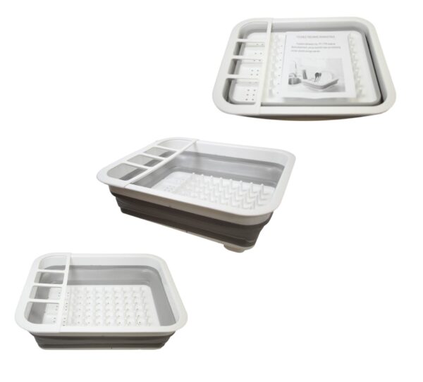 The Foldable Collapsible Silicone Kitchen Sink Dish Drainer is a practical kitchen accessory designed for efficient dish drying. Measuring 36 x 30 x 10 cm, this drainer is...