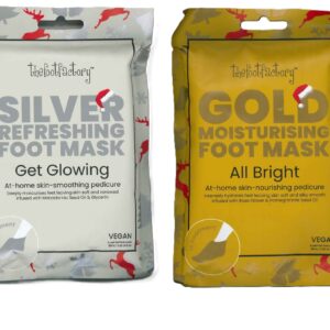 The Foot Factory Radiant Silver/Gold Foot Socks for a Bright & Glowing Look