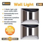 The "Garden Solar Powered Wall Light 2pk" refers to a set of two solar-powered lights designed for outdoor use, specifically to be mounted on walls. Each light measures 10 cm in...