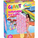 The Giant Inflatable Ice Cream Lolly Swimming Pool Bed is an oversized pool float that resembles an ice cream popsicle, measuring over 6 feet in length. It's designed for use in...