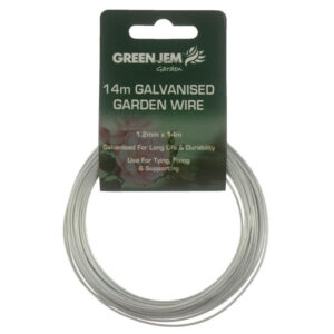 The Green Jem Galvanised Garden Wire is a 14-meter long wire typically used for various gardening tasks. It's made from galvanized metal, which means it's coated with a layer of...