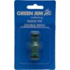 The Green Jem Quick Fix Double Male Connector is a gardening tool or accessory designed to connect two lengths of hose together. It features two male ends that can easily attach...