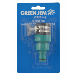 The Green Jem Quick Fix Hose to Tap Connector is a gardening accessory designed to easily connect a garden hose to an outdoor tap. It typically features a simple, quick-release...