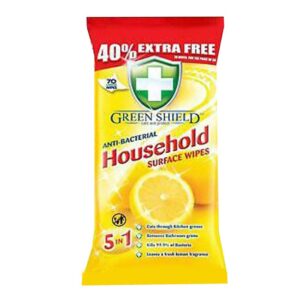 The "Green Shield Anti-Bacterial Household Surface Wipes 70 Pack - Case of 12" likely refers to a bulk purchase option for antibacterial cleaning wipes. These wipes are designed...