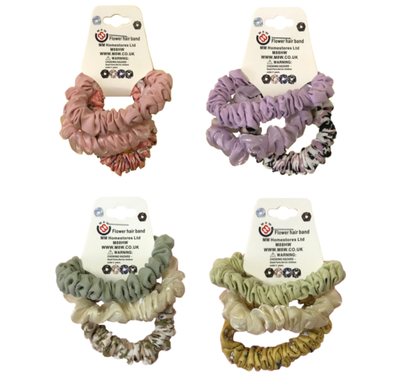 The "Hair Bobble Elastic Tie Pack of 3 Assorted Colours 9975" likely refers to a pack of three elastic hair ties or bands. These hair accessories are designed to hold hair in...