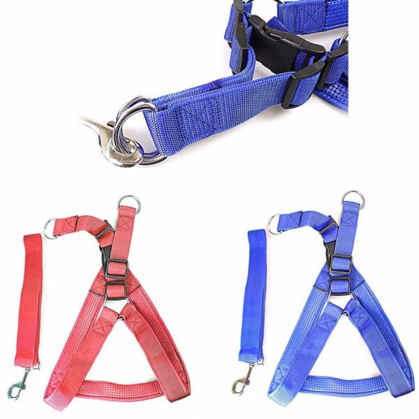 The "Heavy Duty Dog Harness Big Nylon Belt With Harness Attached In Blue And Red Pet 0056 A" is a robust and durable harness designed for larger dogs. It features a strong nylon...