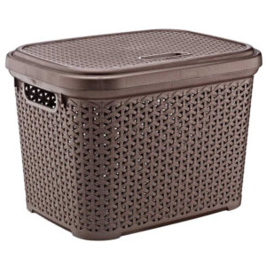 The Hobby Life Rattan Storage Box with Lid, 30 Litre, is a practical storage solution designed to help organize and tidy up living spaces. Its rattan-style design gives it an...