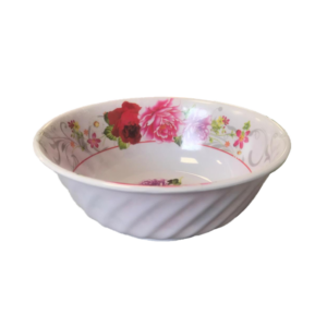 The item you are referring to is a plastic bowl featuring a floral design, with dimensions of 17 cm in diameter and 6.5 cm in height. It comes in assorted designs, which means...