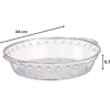 The item you're describing seems to be a round transparent plastic fruit bowl or serving tray that features a gold rim. The dimensions of the bowl are 24 cm in diameter and 5.7...