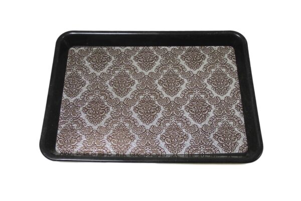 The item you're referring to is a plastic rectangle drinks bar serving tray. It measures 31 x 23 cm and features a printed design. It is available in assorted colors and is...