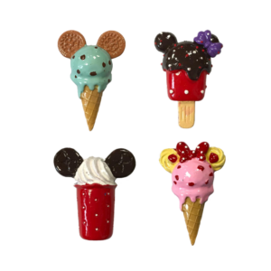 The item you're referring to seems to be a fridge magnet shaped like an ice cream with mouse ears, measuring 7 cm in size. It comes in assorted designs and has a product code or...