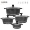 The Laria Marbell Die Cast Stockpot Pan Set is a cookware set that includes four pieces. It is designed with a die-cast construction, which typically offers durability and even...