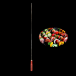 The Long Metal BBQ Kebab Skewer Stick with a wooden handle, measuring 71 cm, is designed for grilling and barbecuing. These skewers are ideal for threading pieces of meat,...