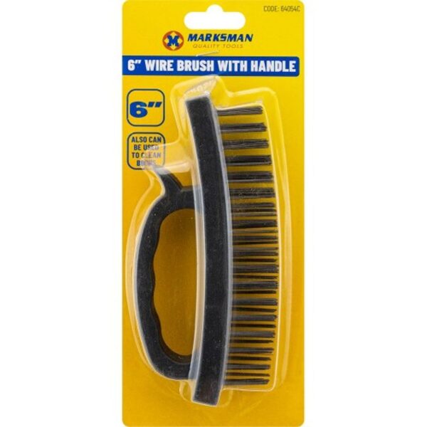 The Marksman Wire Brush with Grip Handle 6" is a hand tool designed for cleaning purposes. It typically features a set of sturdy wire bristles, which are effective for scrubbing...