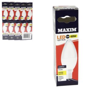 The Maxim Small Screw Cap Warm White Candle 7.5W=60W refers to a type of light bulb that is designed to mimic the appearance of a candle flame while providing warm white...