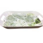 The Melamine Rectangle Dip Tray with 2 Handles, measuring 36 x 24 cm and featuring assorted designs (model ALB3310), is likely a serving tray designed for convenience and style....