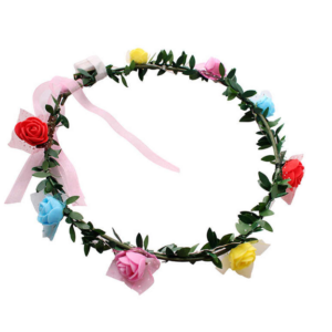 The "Multicoloured Light Up Plastic Flower Crown Wreath" is a decorative accessory designed to be worn as a crown on the head. It features foam flowers and measures 17 cm in...