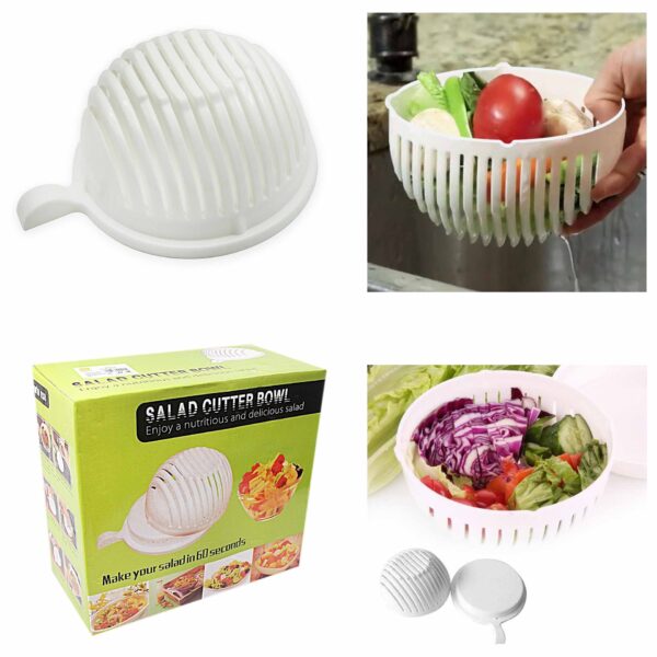 The "No Hassle Salad Cutter Bowl" is a kitchen gadget designed to help you make salads quickly and easily, typically in around 60 seconds. The product usually includes a...