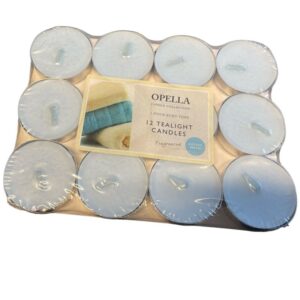 The Opella Fragranced Tealights in the Cotton Breeze scent come in a pack of 12 tealights. When you purchase a case of these, you receive 10 packs, totaling 120 tealights. These...