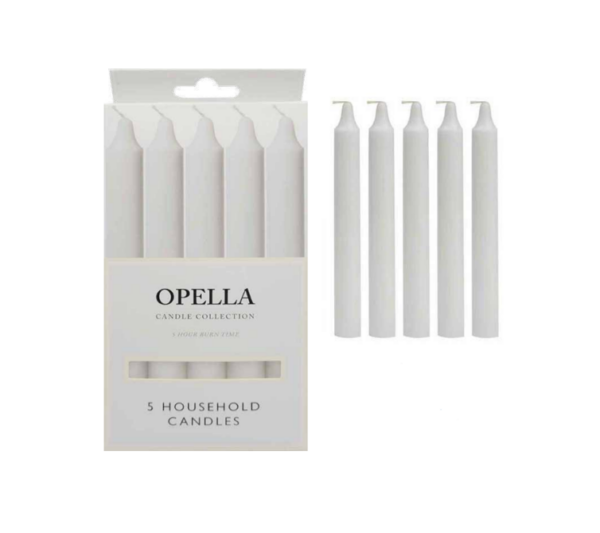 The Opella Household Candles are a set of five candles, each measuring 17 cm in height. They are likely designed for general household use, providing a source of light or...