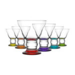 The Orion Ice Cream Cup Glasses Set consists of six glasses, each featuring a colored base. These glasses have a capacity of 250cc, making them suitable for serving ice cream or...