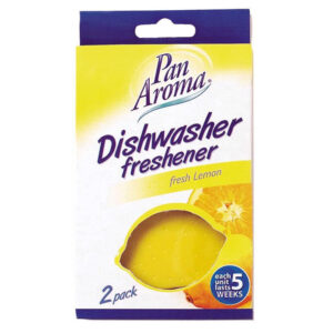 The Pan Aroma Dishwasher Freshener in Fresh Lemon scent is designed to keep your dishwasher smelling clean and fresh. This product typically comes in a twin pack, offering two...