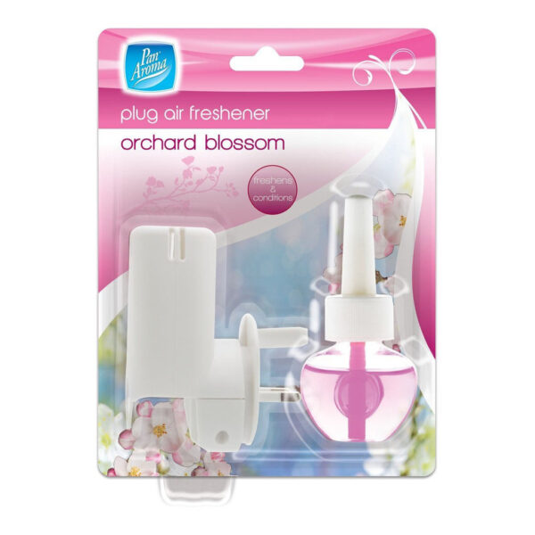 The Pan Aroma Plug In Air Freshener in the Orchard Blossom scent is a home fragrance product designed to keep your living spaces smelling fresh and inviting. This particular...