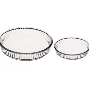 The PB Borcam Round Tray High Quality Flan Dishes set includes two glass trays, measuring 32 cm and 26 cm in diameter. These trays are typically used for making flans, tarts,...