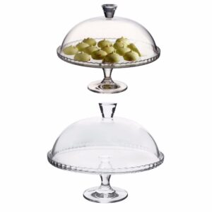 The PB Footed Cake Dessert Table High Quality Glass Service Plate and Dome is a stylish and functional piece for serving desserts. The set includes a 33 cm glass service plate...