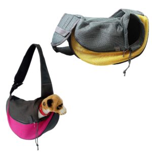 The Pet Dog Cat Puppy Sling Carrier Travel Shoulder Bag is a convenient accessory designed for carrying small pets. It is suitable for dogs, cats, and puppies, providing a...