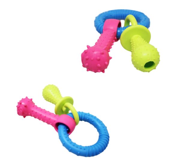 The "Pet Dog Chewing Toy Dummy Ring with Bone Assorted Colours 1817" is a chew toy designed for dogs. It typically features a dummy ring shape combined with a bone, making it...