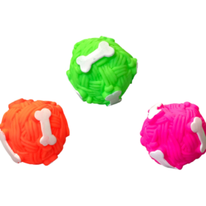 The Pet Dog Toy Squeaky Yarn Ball with Bones Design is a 7 cm toy designed for dogs. It features a fun squeaky mechanism to engage and entertain pets. The toy is decorated with...