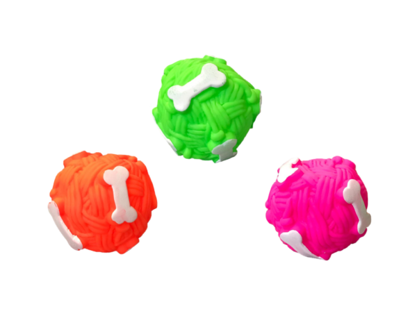 The Pet Dog Toy Squeaky Yarn Ball with Bones Design is a 7 cm toy designed for dogs. It features a fun squeaky mechanism to engage and entertain pets. The toy is decorated with...