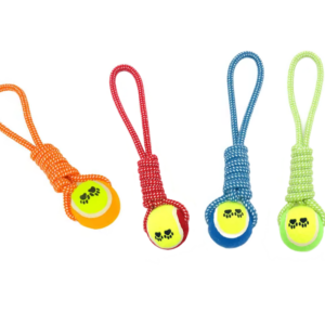 The Pet Dog Toy Tennis Ball with Rope is a durable and fun toy designed for dogs. It measures 36 cm in length and typically comes in assorted colors, adding a vibrant element to...