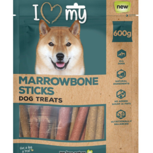 The "Pet Dog Treats Marrowbone Meaty Sticks 600g Bumper Bag" with the product code 74205 refers to a package of dog treats designed to be both tasty and nutritious for dogs....