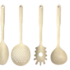 The "Plastic Assorted Kitchen Cooking Utensils Speckled Cream 30 cm Set of 6" refers to a collection of kitchen tools designed for cooking and food preparation. This set...