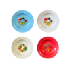 The "Plastic Bowl Plate with Fruit Print and Textured Rim" is a versatile dining item with a diameter of 22 cm. It features various assorted designs, likely showcasing different...