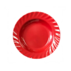 The "Plastic Dining Plate with Textured Rim 23 cm in Red/Black" is a dining plate made from plastic material, featuring a diameter of 23 centimeters. It is designed with a...