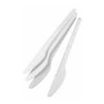 The "Plastic Disposable Party White Plastic Knives 100 Pack AP1005" are a set of white plastic knives intended for use at parties or events. Being disposable, they offer the...