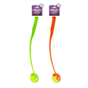 The Plastic Dog Tennis Ball Chucker Launcher is a handy tool designed to help you easily throw tennis balls for your dog to fetch. It measures 50 cm in length, allowing you to...