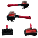 The Plastic Double Sided Pet Dog Brush features metal bristles and a comfortable handle, measuring 17 cm in length. It is designed for grooming pets, particularly dogs, and...