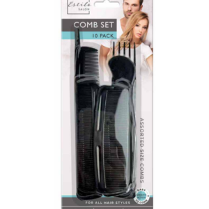 The "Plastic Hair Combs Pack of 10 Assorted Sizes HAIR3" likely refers to a set of 10 hair combs made from plastic, offered in assorted sizes. These combs are probably designed...