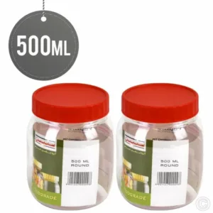 The "Plastic Kitchen Pet Food Storage Jar 500 ml Pack of 2 ST00098" is a set of two plastic jars designed specifically for storing pet food. Each jar has a capacity of 500...