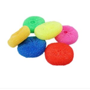 The "Plastic Kitchen Washing Up Dish Scourer Pack of 6 Assorted Colours 4898" likely refers to a set of dish scourers designed for cleaning dishes, pots, and pans in the...