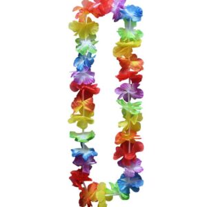 The Plastic Rainbow Hawaiian Flowers Hula Lei Garland is a decorative accessory typically used for Hawaiian-themed parties and events. It measures 90 cm in length and features a...