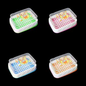 The "Plastic Soap Box with Printed Bear Design Assorted Colours 0433" is a practical and stylish item designed for storing soap. It features a cute printed bear design, making...