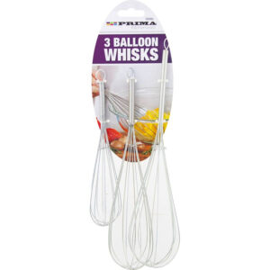 The Prima Balloon Whisks 3 Pack typically refers to a set of three kitchen whisks that are designed in a balloon shape, which is ideal for whipping, beating, and mixing...