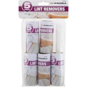 The Prima Lint Roller Set 5 Pack typically includes five lint rollers, each designed to help remove lint, dust, pet hair, and other small particles from clothing and fabrics....